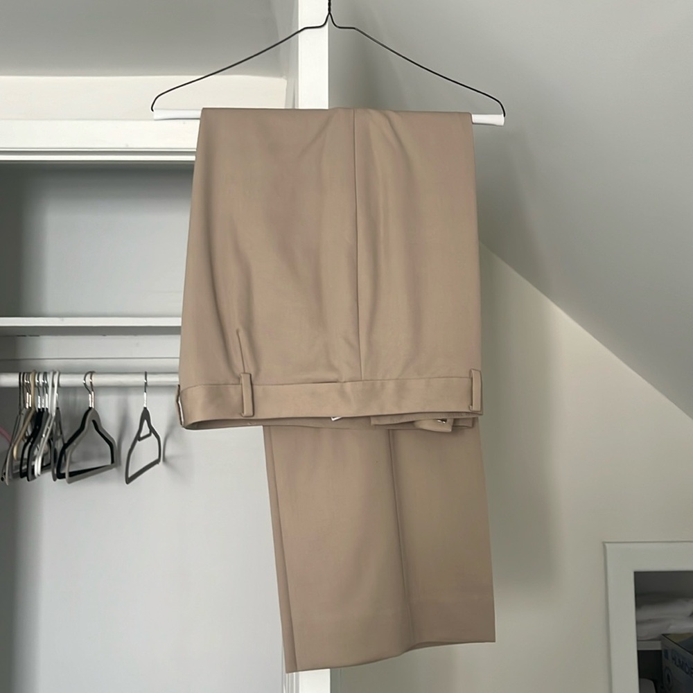 Beige women’s dress pants straight leg